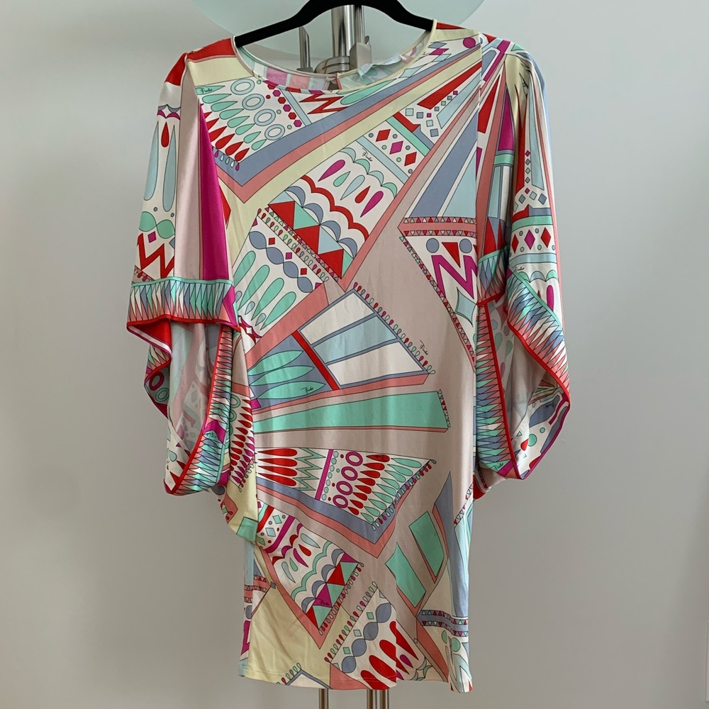 Emilio Pucci Silk Pastel Printed Tunic EUC